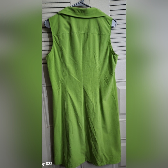 PECK & PECK Weekend Green Sleeveless Casual Summer Dress w/pockets Sz MEDIUM - Picture 2 of 8